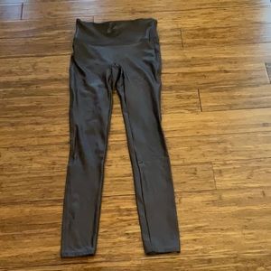 Spanx faux leather leggings in brown